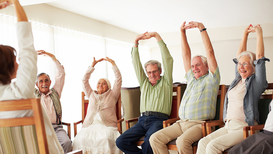 seniors stretching