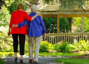 two female resident outdoors