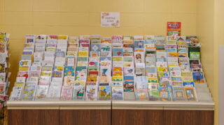 Greeting cards display in convenience store at Apple Valley Village.